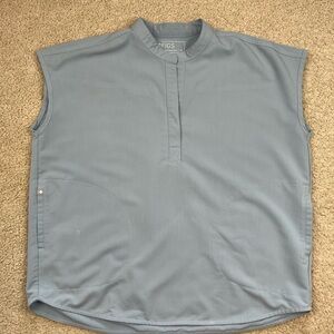 Figs Dusty Blue Scrub Top